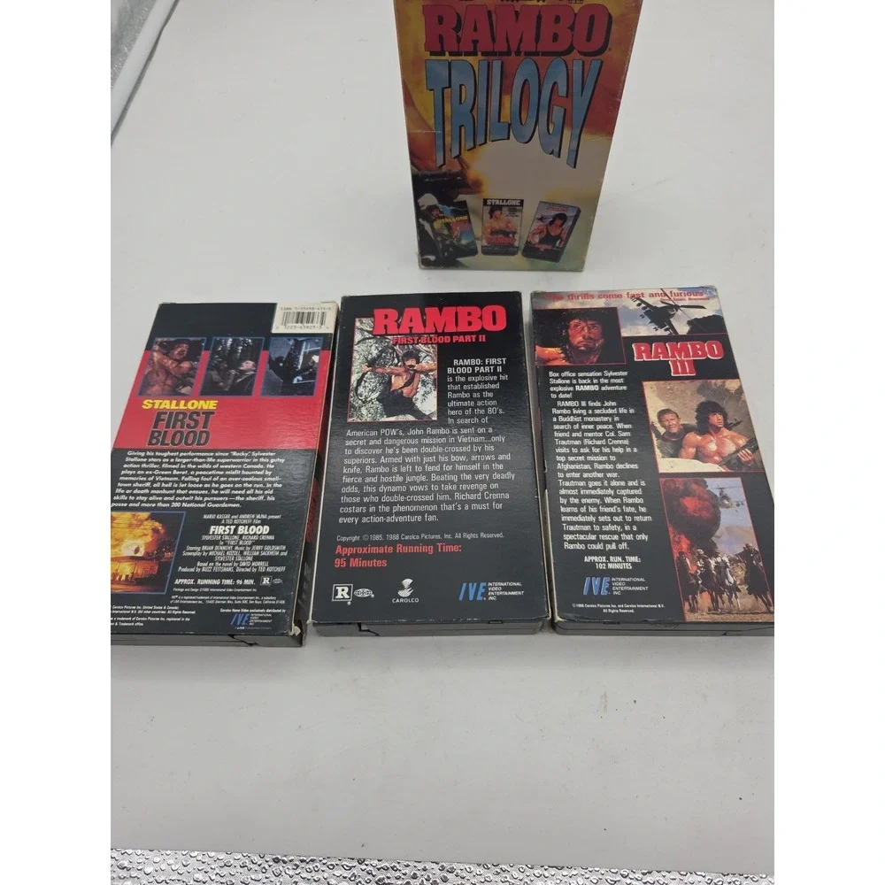 Rambo Trilogy VHS Parts 1 2 3 First Blood, First Blood Part II, Rambo III Tested